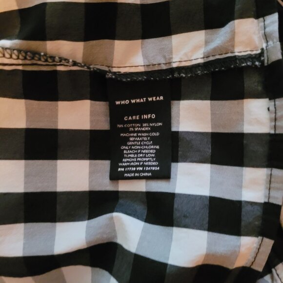 WHO WHAT WEAR Super Cute Black & White Checked Halter Top Misses Size XXL - Picture 7 of 7